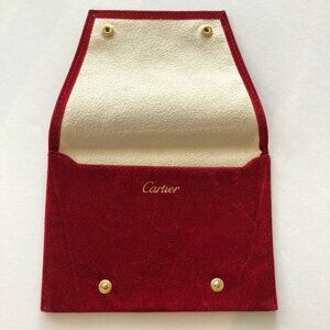 CARTIER TRAVEL POUCH SOFT JEWELRY WATCH ACCESSORIES NEW RED STORAGE CASE